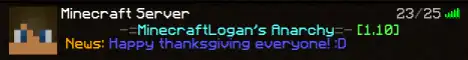 Баннер сервера MinecraftLogan's Anarchy